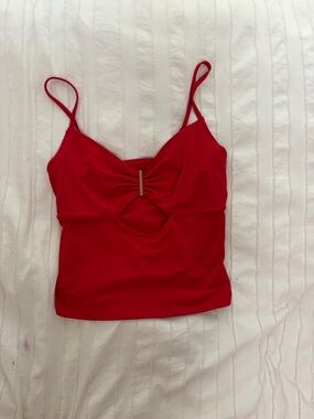 Edikted Red Spaghetti-Strap Cutout Cami